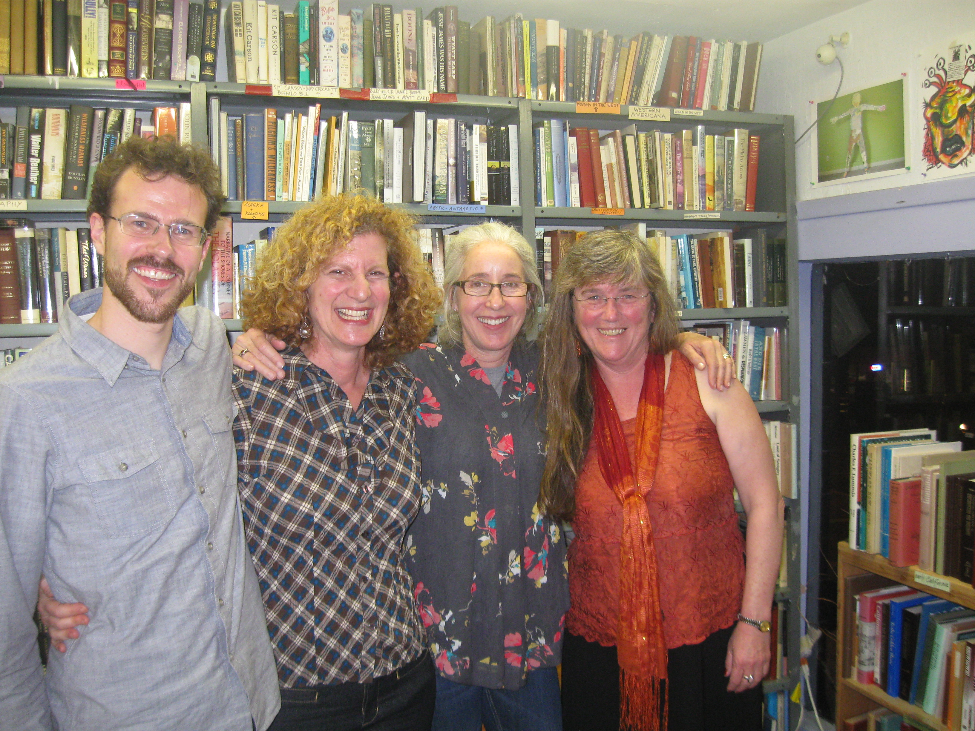 Great Overland Book Company poetry reading with fellow Writing Salon teachers Ben Jackson, Alison Luterman, and Julie Bruck. (April, 2014)